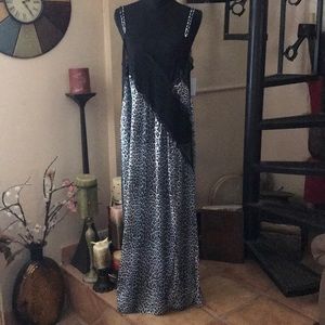 NWT Sexy Animal Print Slit Long Maxi Nightgown Full Slip Dress Lingerie Plus